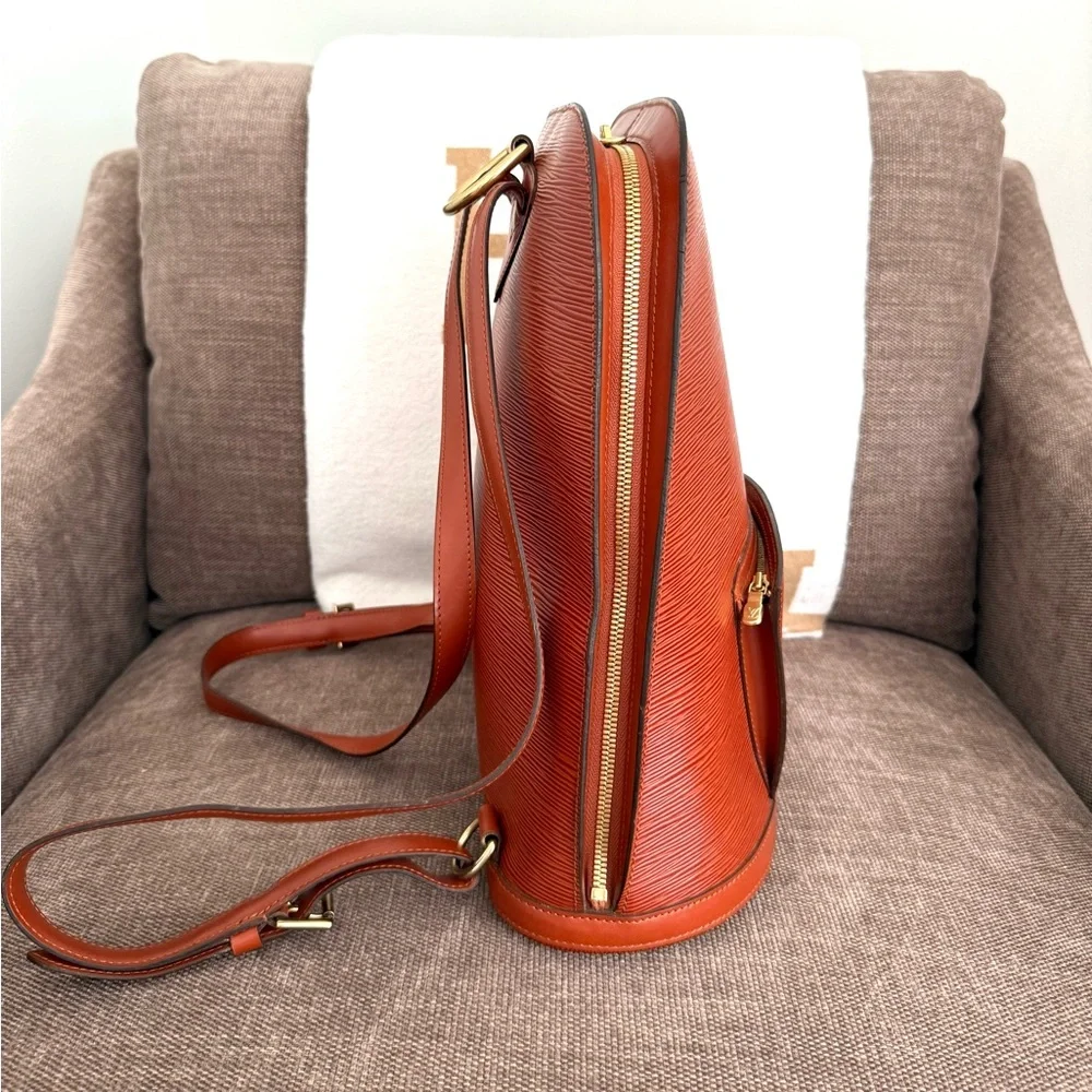 Authentic Louis Vuitton Epi Gobelin Backpack M52293 brown Epi leather